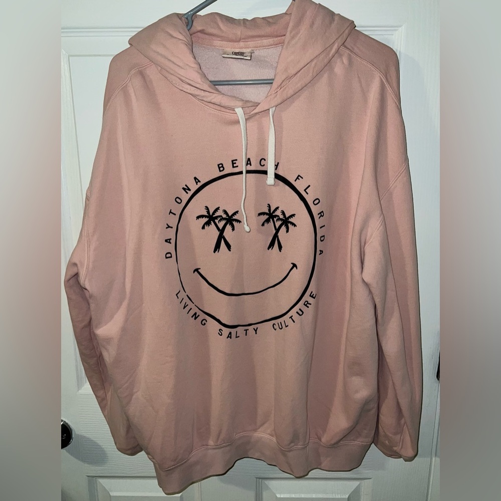 Pink Living Salty Culture Hoodie, Size Large